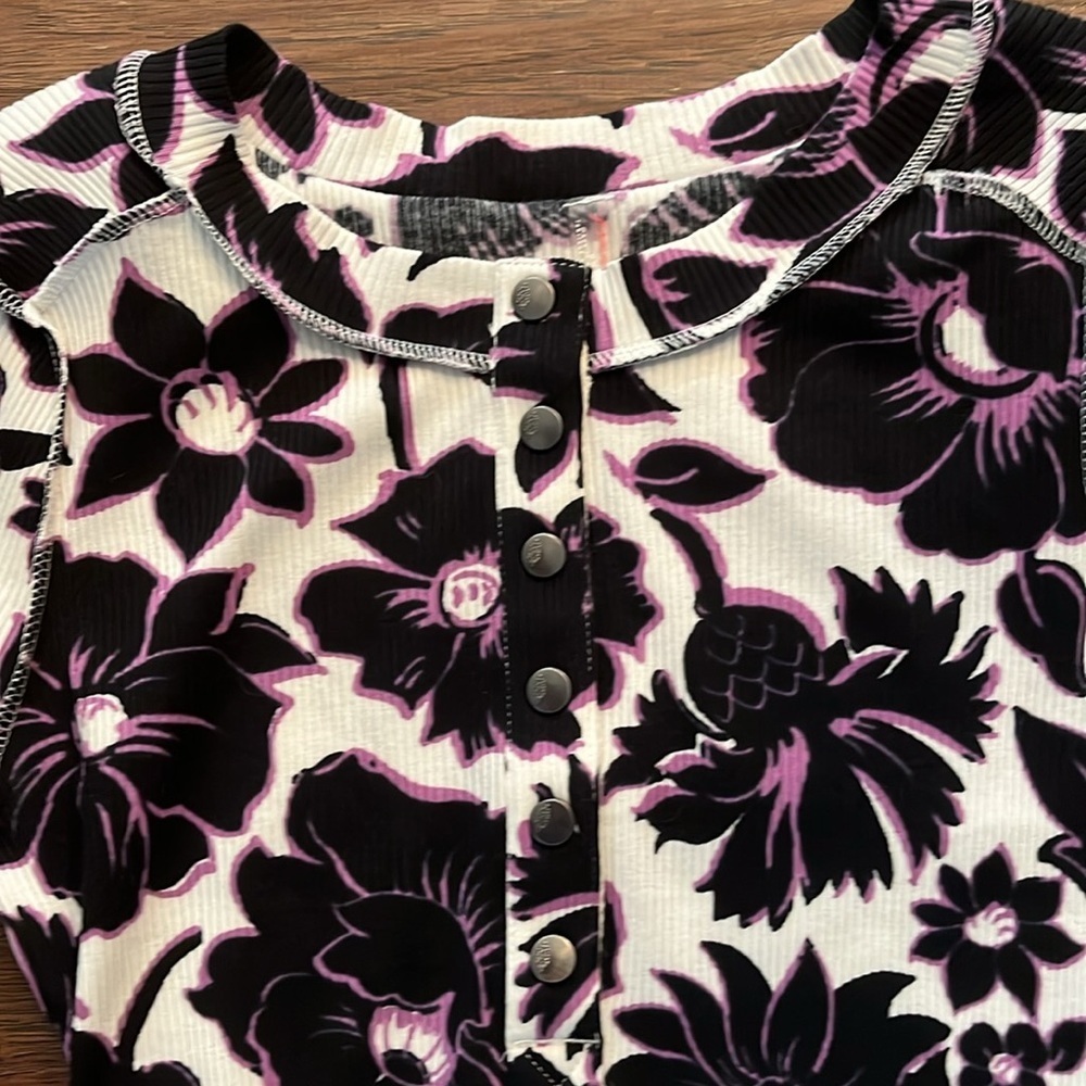 FP Movement by Free People Rally Printed Layer in Garden Floral Lilac Size M - Picture 5 of 10